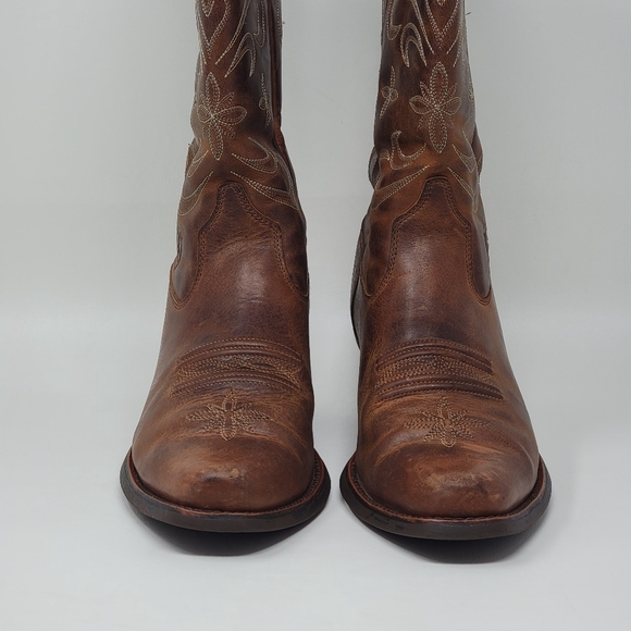 Ariat Brown Leather Cowgirl Western Boots Pull On Pointed 13625 Womens Size 7.5B - Picture 7 of 11